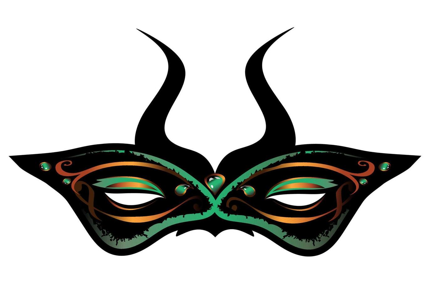 Demon carnival mask with horns isolated on white background. vector