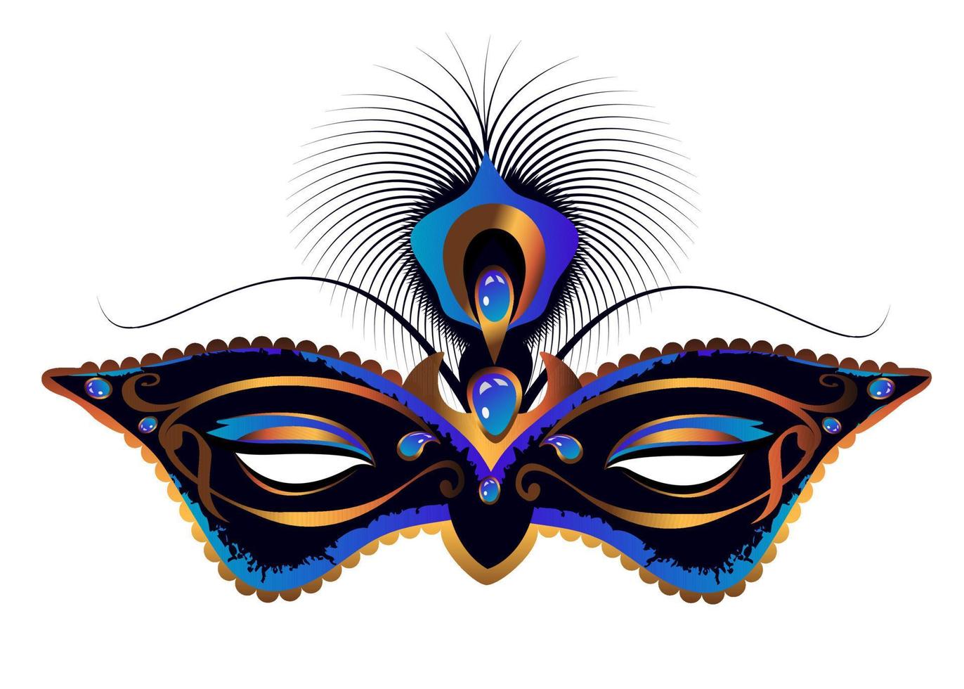 Carnival mask of an exotic bird on a white background. Peacock mask. vector