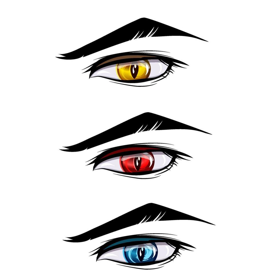 Set of Male Anime Style Eyes Stock Illustration - Illustration of japanese,  iris: 147934165