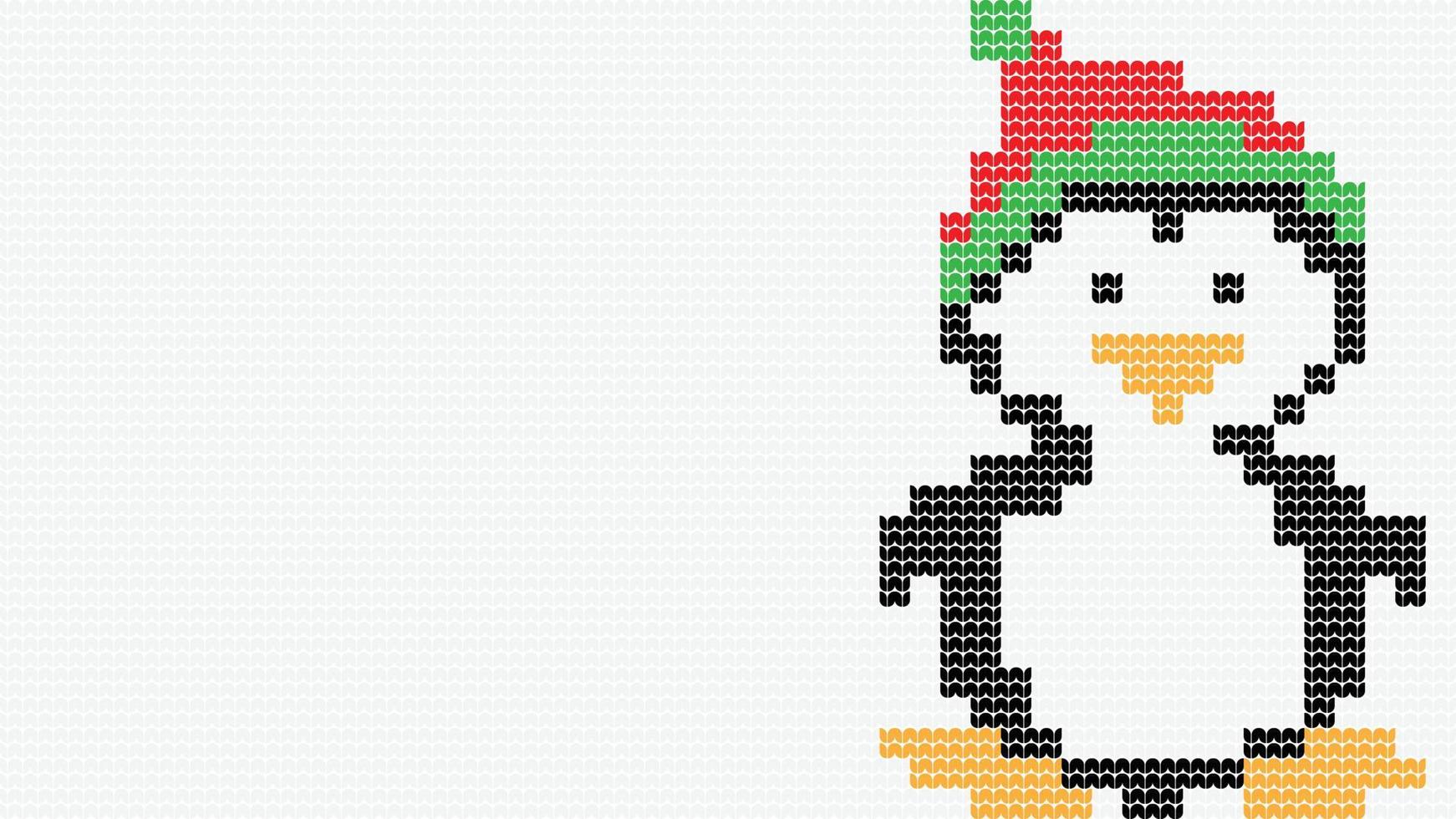 Knitting Seamless Pattern Penguin border on White Background, Knitting Light bulb Ethnic Pattern Border Merry Christmas and happy winter days vector poster