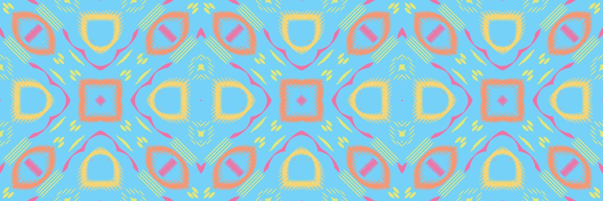 Ikat background batik textile seamless pattern digital vector design for Print saree Kurti Borneo Fabric border brush symbols swatches cotton