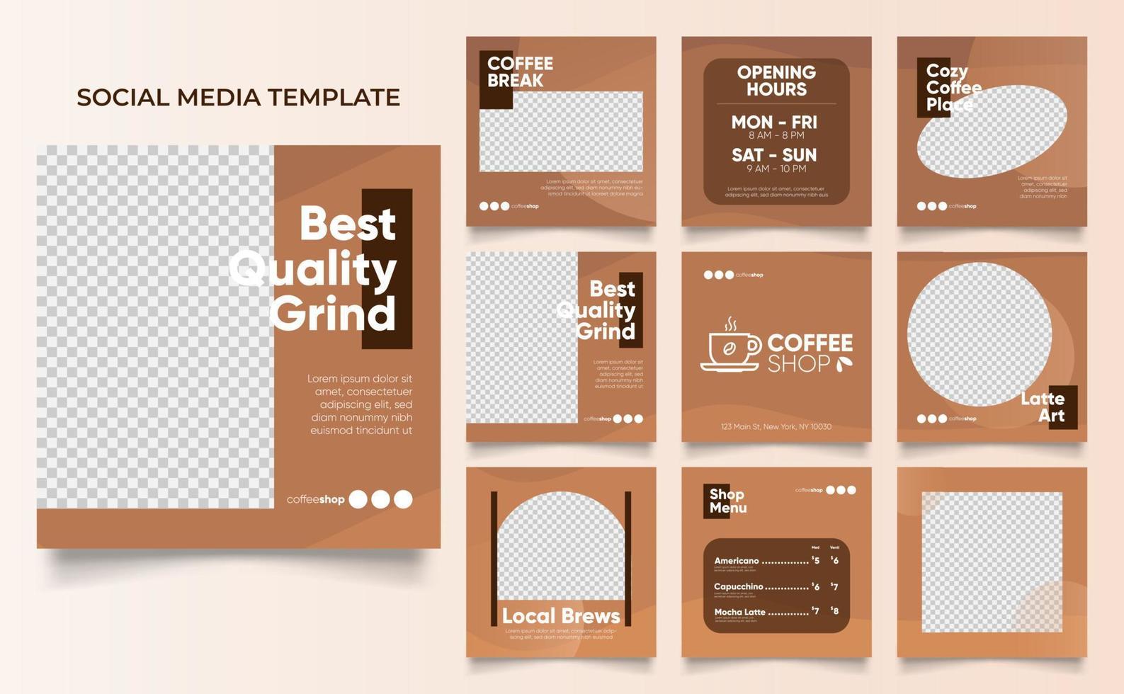social media template banner blog coffee sale promotion vector
