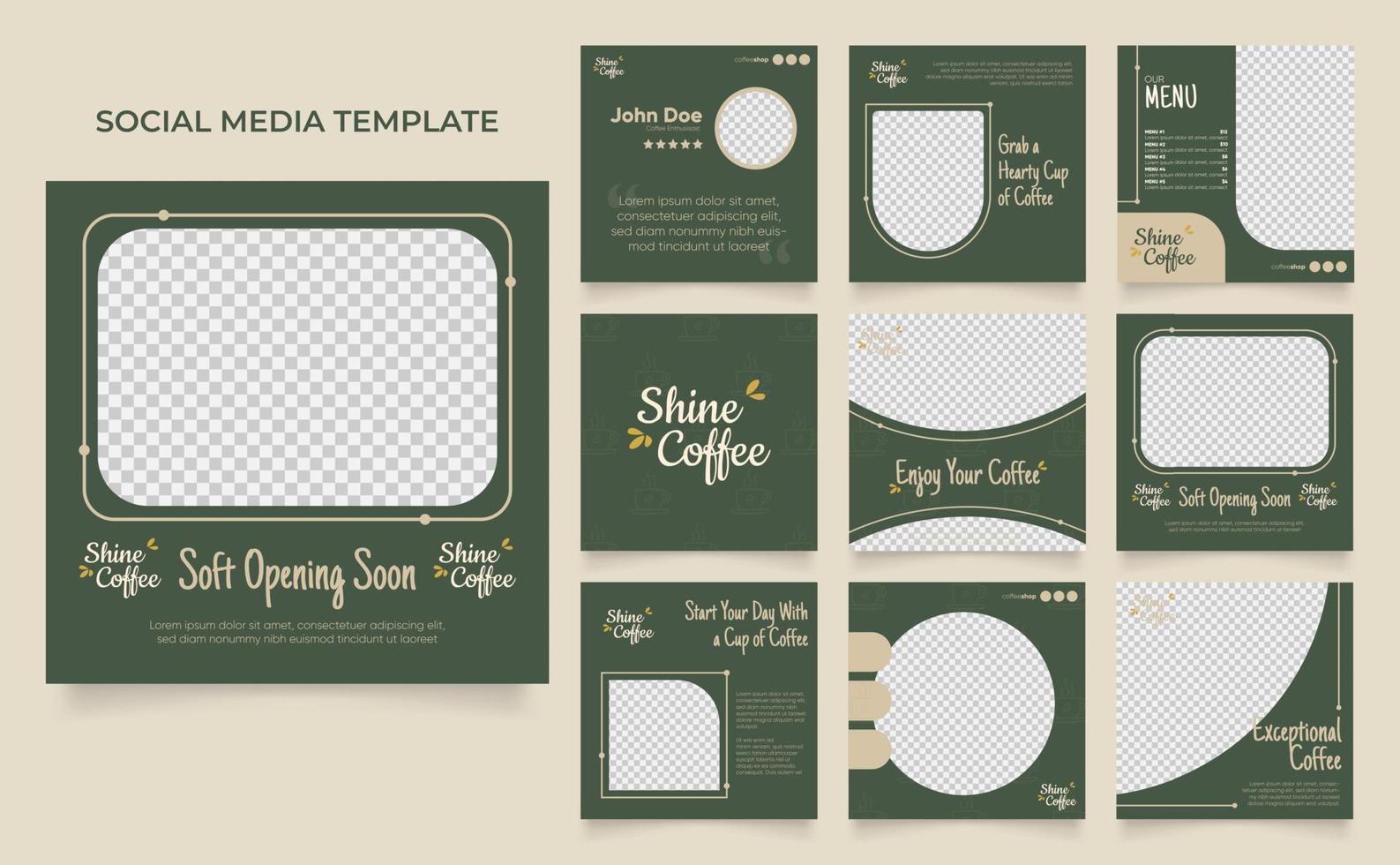 social media template banner blog coffee sale promotion vector