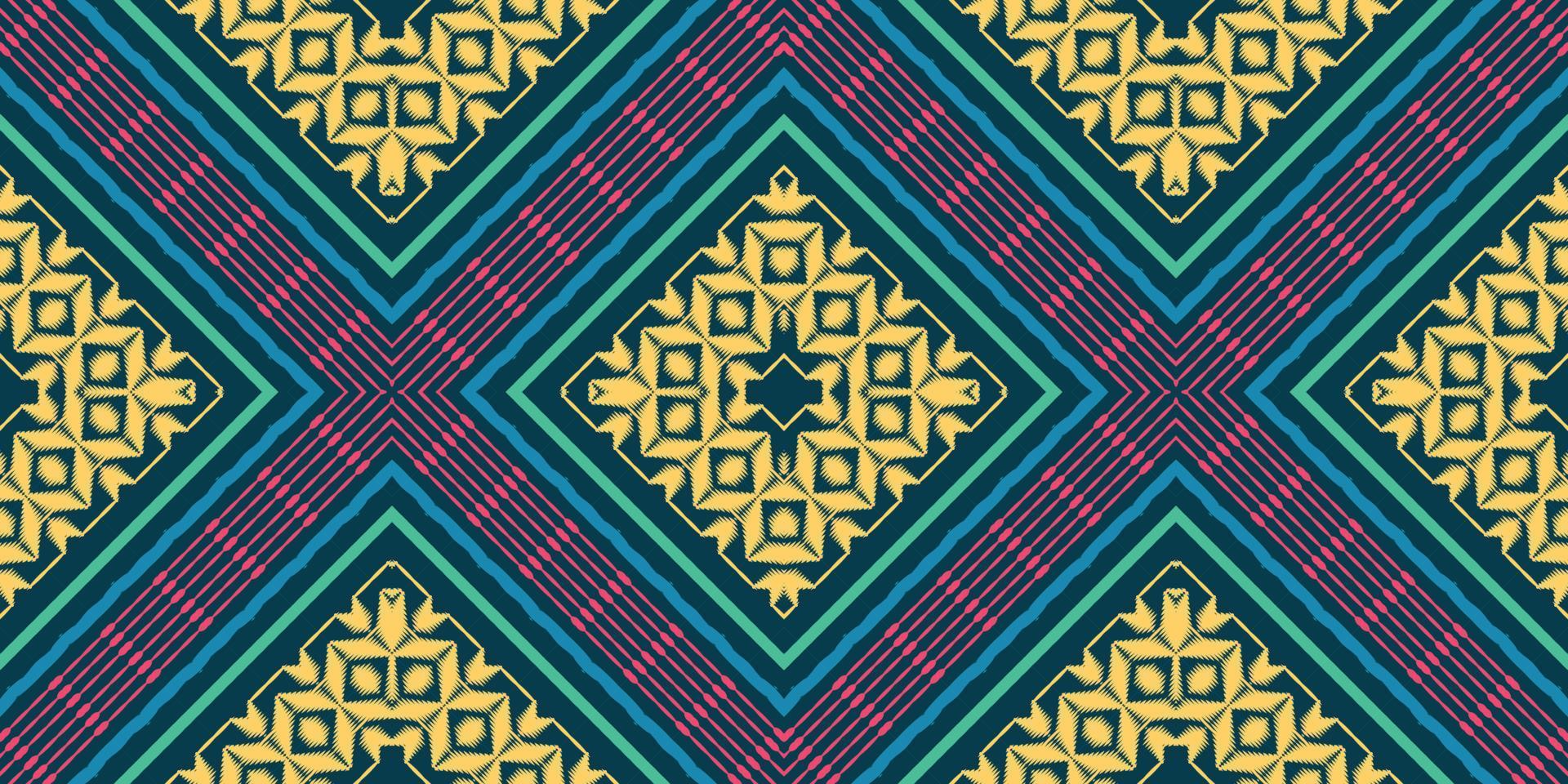 Ethnic ikat design batik textile seamless pattern digital vector design for Print saree Kurti Borneo Fabric border brush symbols swatches party wear
