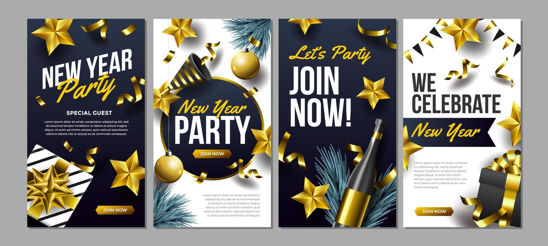 New Year Party Social Media vector
