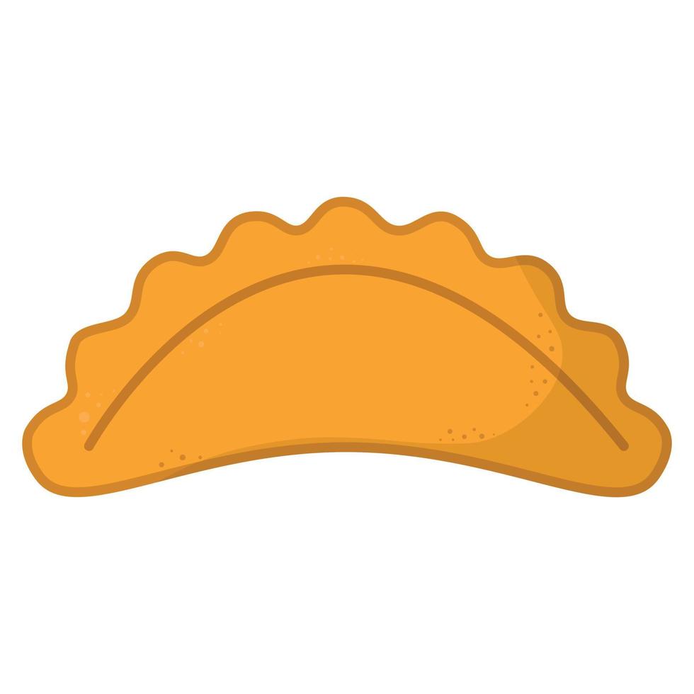 Empanadas or fried pie vector illustration. Typical Latino America and spanish fast food. Empanada in cartoon style close-up for cafe fast food design