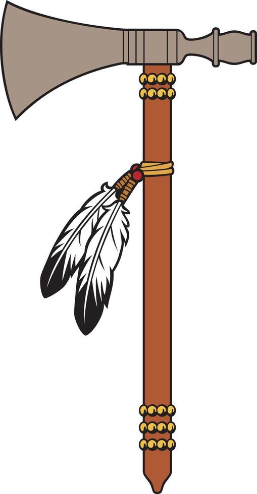 Indian Axe. Native American Warrior Tomahawk. Vector Illustration.
