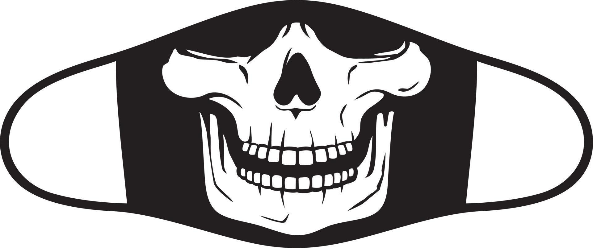 Skeleton Face Mask. Skull Jaw. Black and White. Vector Illustration.