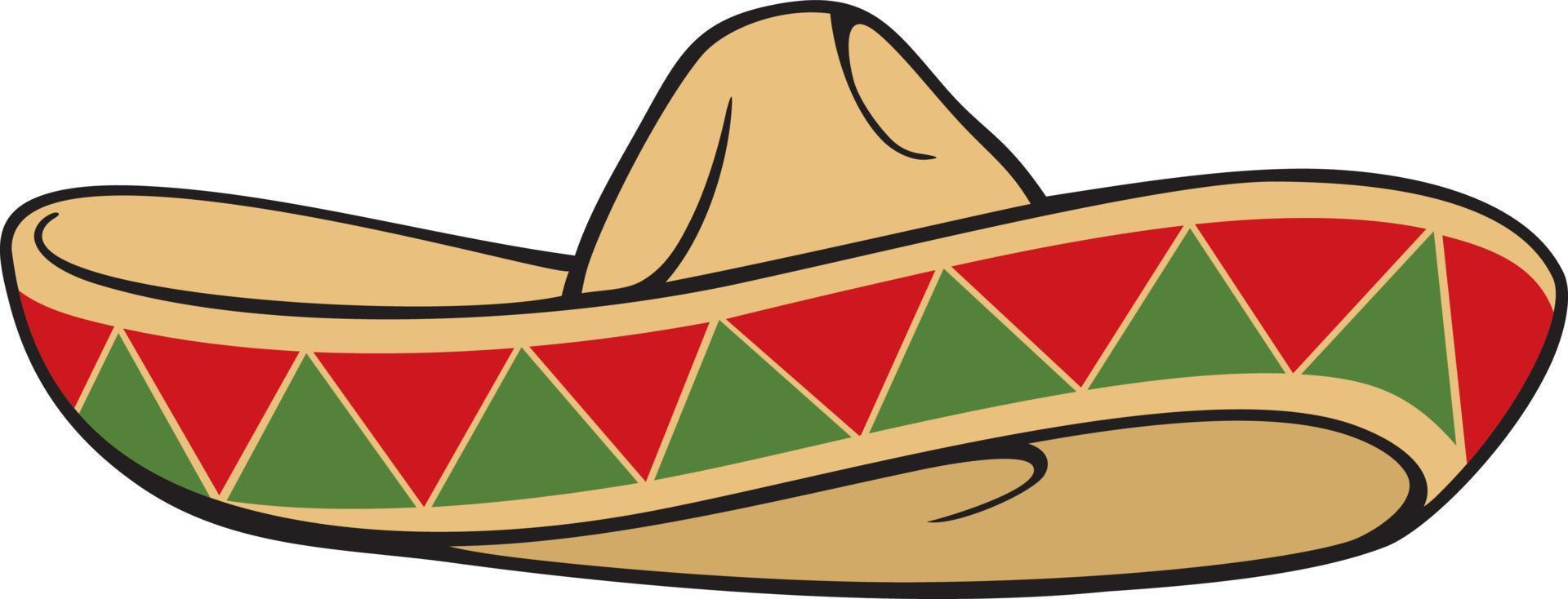 Sombrero - Mexican hat Color. Vector Illustration.