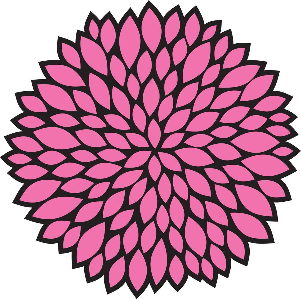 Dahlia Flower Color. Vector Illustration.