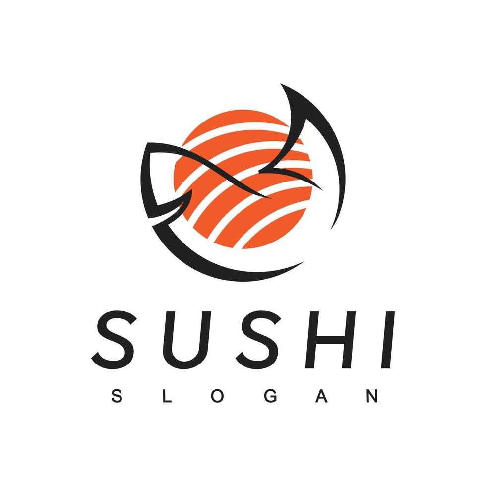 Sushi Logo Design Template, Japanese Food Icon vector