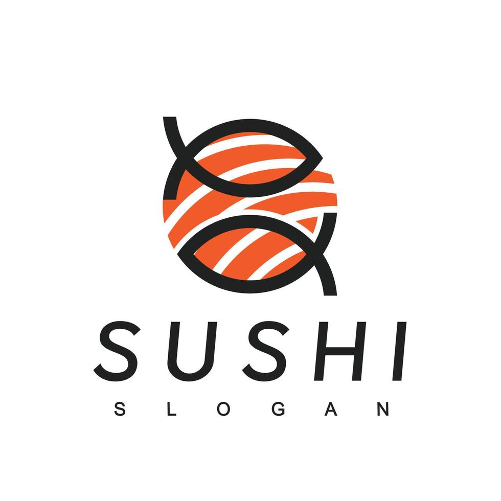 Sushi Logo Design Template, Japanese Food Icon vector