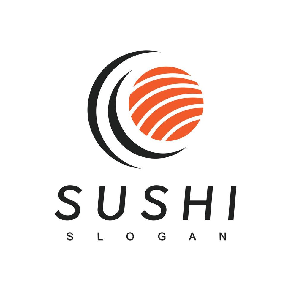 Sushi Logo Design Template, Japanese Food Icon vector