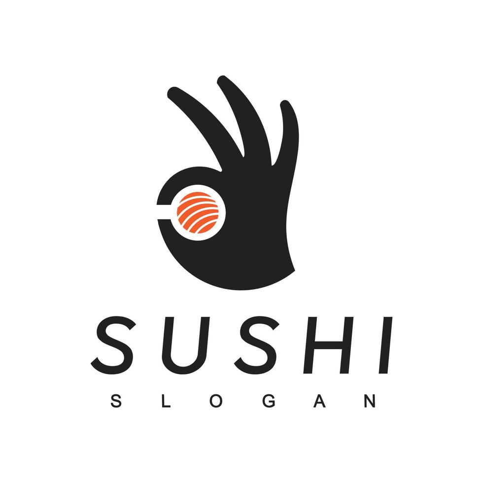 Sushi Logo Design Template, Japanese Food Icon vector