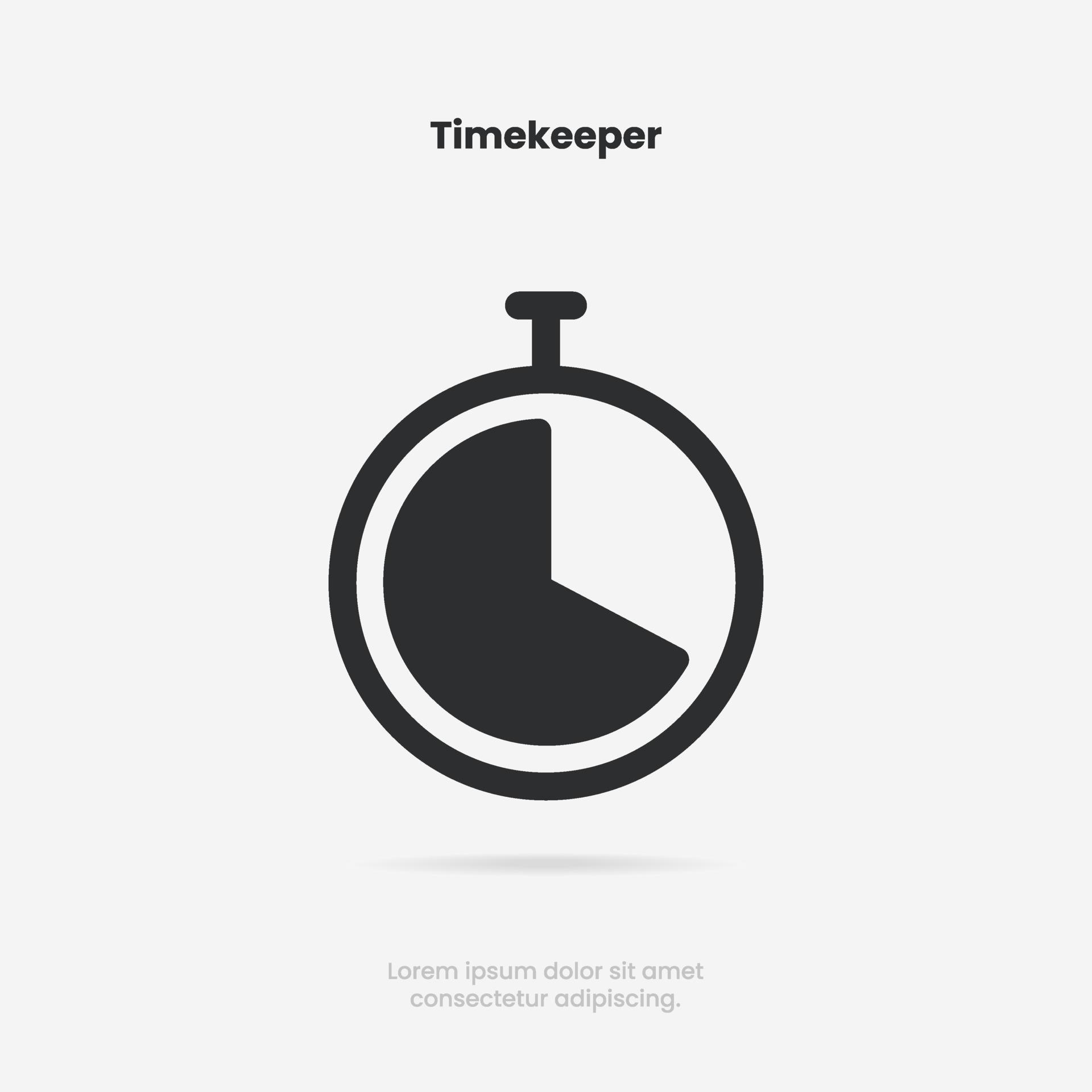 Timekeeper, timer, clock, stopwatch isolated icons set with different