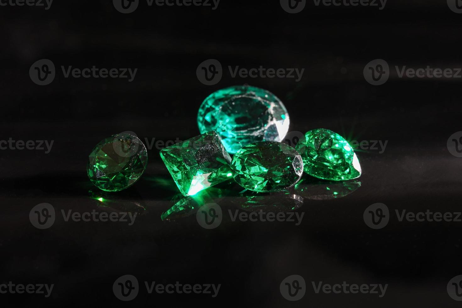 Natural Sapphire gemstone, Jewel or gems on black shine color, Collection of many different natural gemstones amethyst, photo