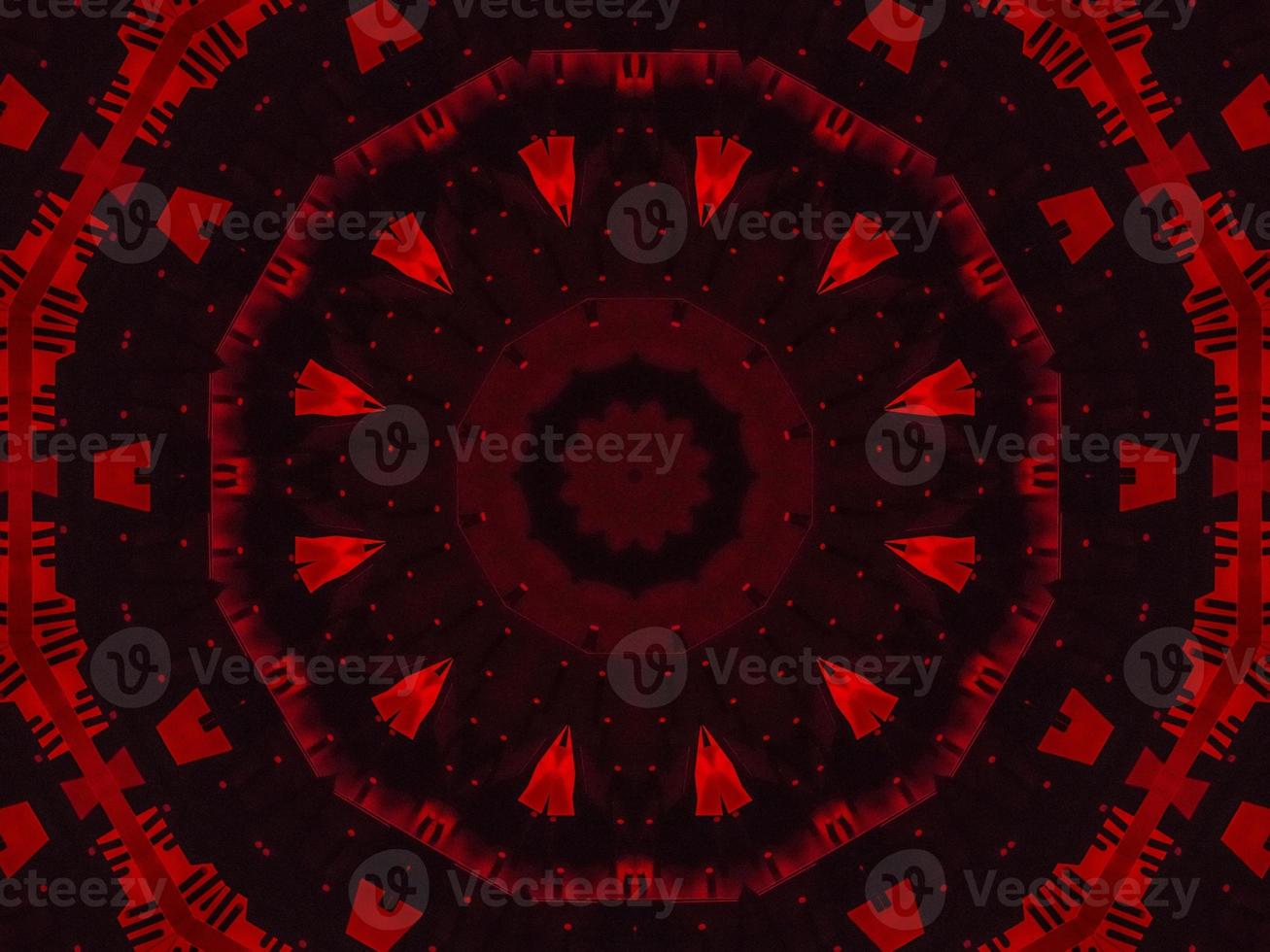 Dark red metallic kaleidoscope background. Abstract and symmetric pattern with horor vibes photo