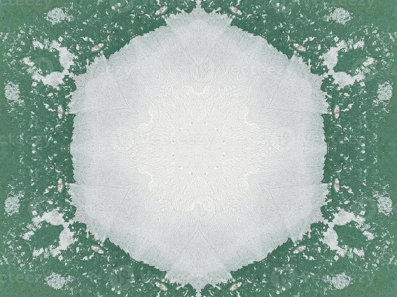 Green watercolor on the wall kaleidoscope background with abstract and unique pattern photo