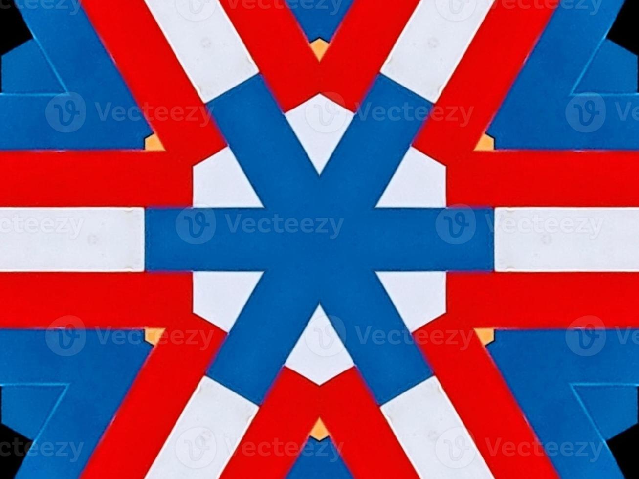 A colorful brick kaleidoscope background. Symmetric abstract and aesthetic pattern photo