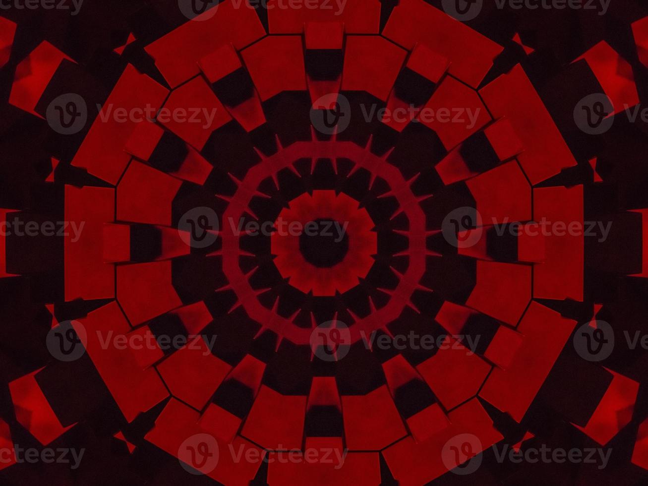 Dark red metallic kaleidoscope background. Abstract and symmetric pattern with horor vibes photo