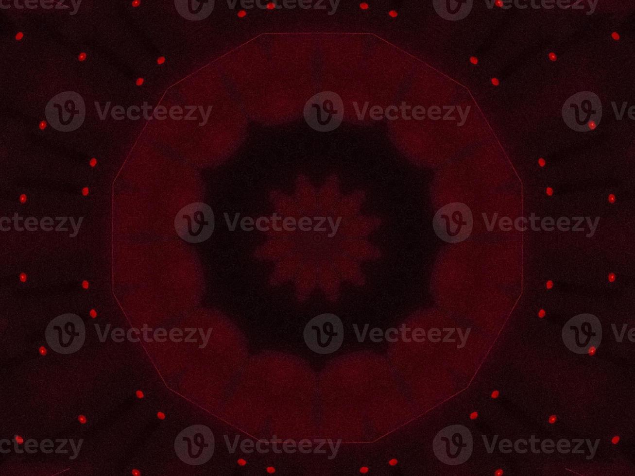 Dark red metallic kaleidoscope background. Abstract and symmetric pattern with horor vibes photo