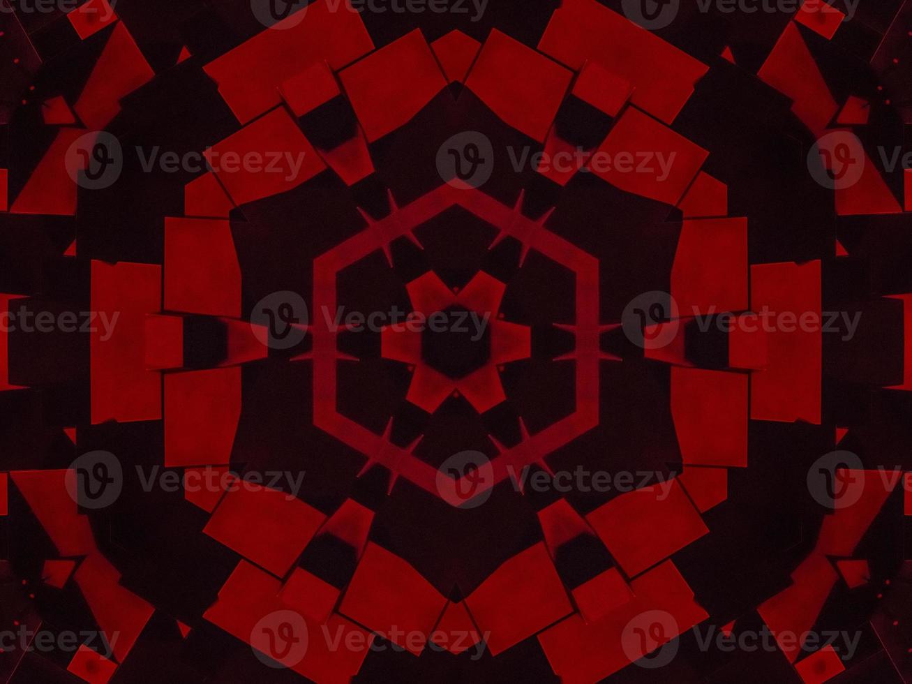Dark red metallic kaleidoscope background. Abstract and symmetric pattern with horor vibes photo