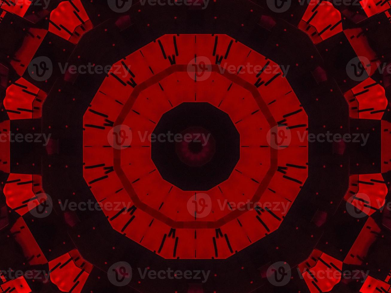 Dark red metallic kaleidoscope background. Abstract and symmetric pattern with horor vibes photo