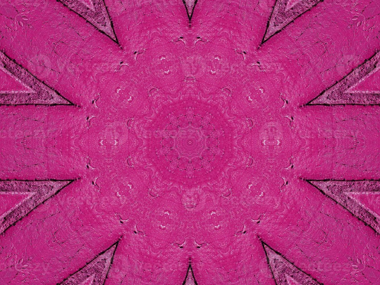 Magenta brick wall kaleidoscope pattern abstract unique symmetric and aesthetic background photo