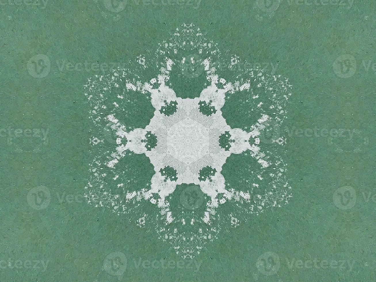 Green watercolor on the wall kaleidoscope background with abstract and unique pattern photo