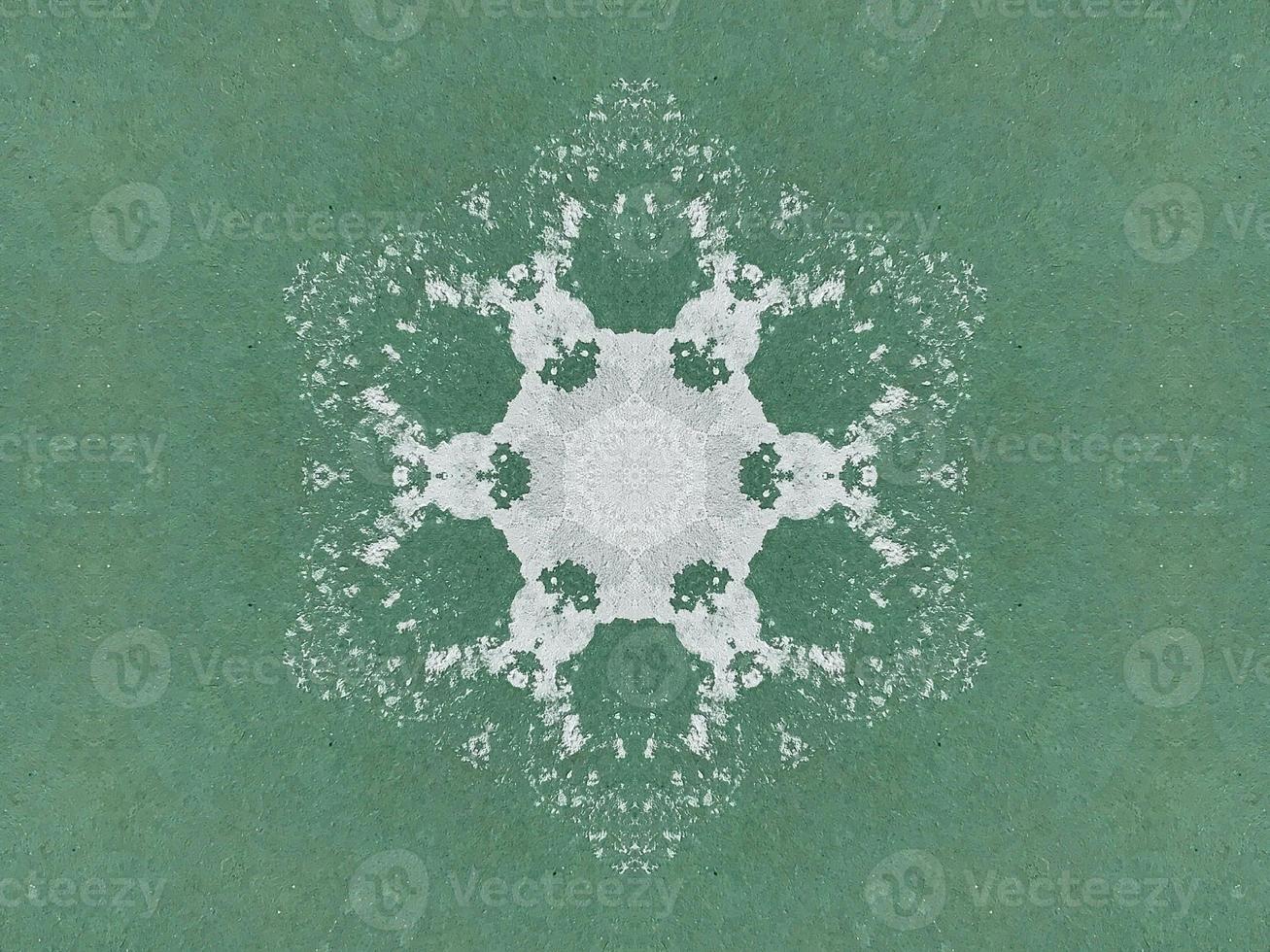 Green watercolor on the wall kaleidoscope background with abstract and unique pattern photo