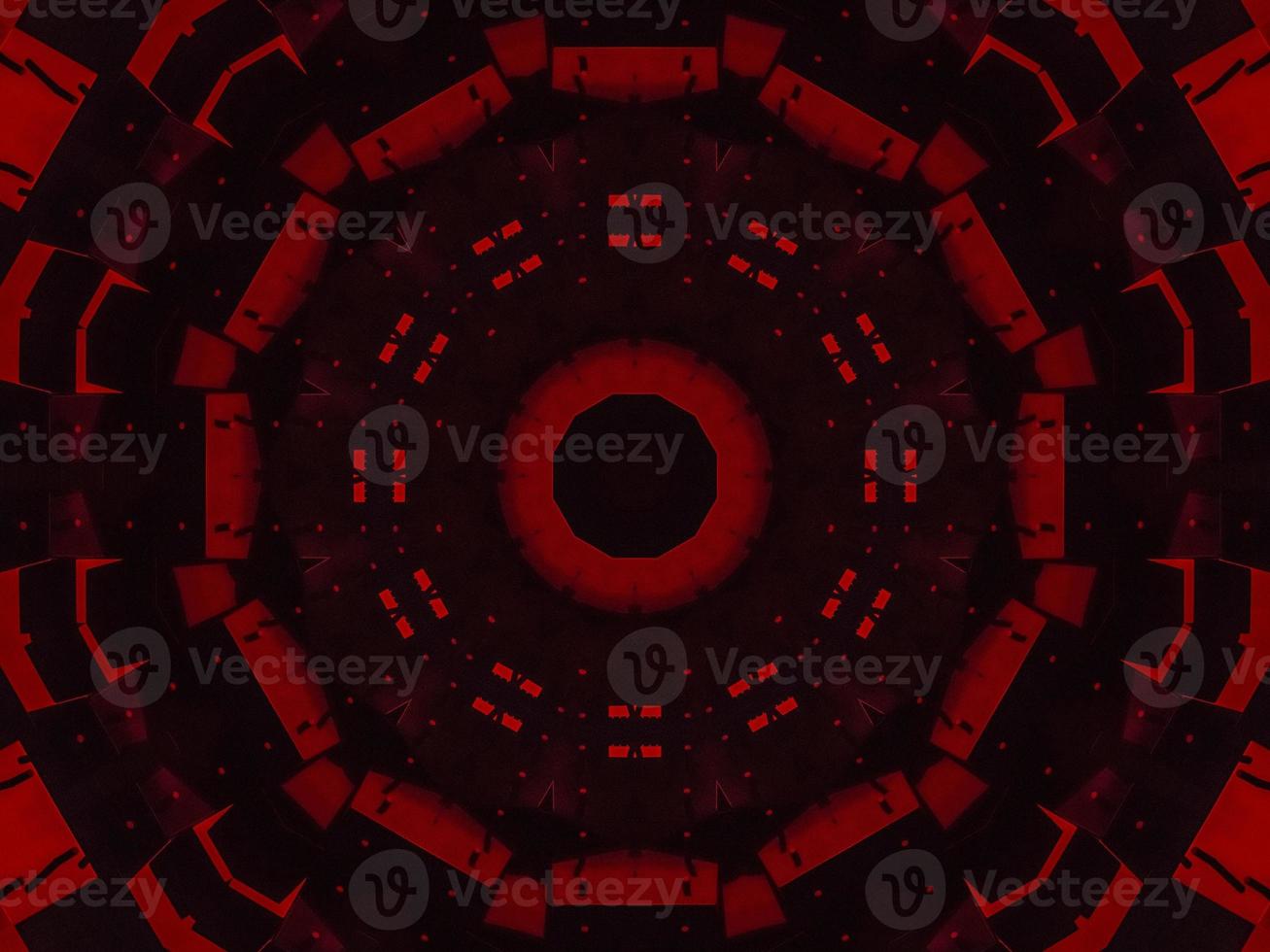 Dark red metallic kaleidoscope background. Abstract and symmetric pattern with horor vibes photo