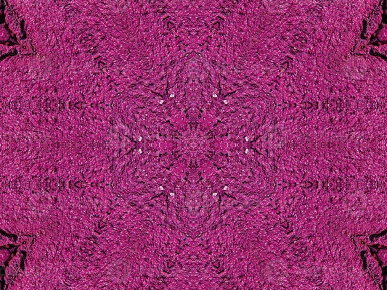 Magenta brick wall kaleidoscope pattern abstract unique symmetric and aesthetic background photo