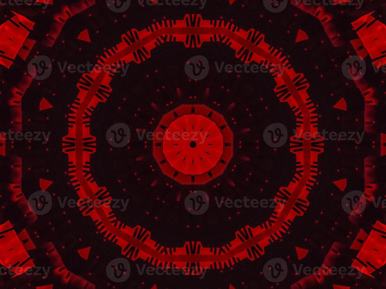 Dark red metallic kaleidoscope background. Abstract and symmetric pattern with horor vibes photo