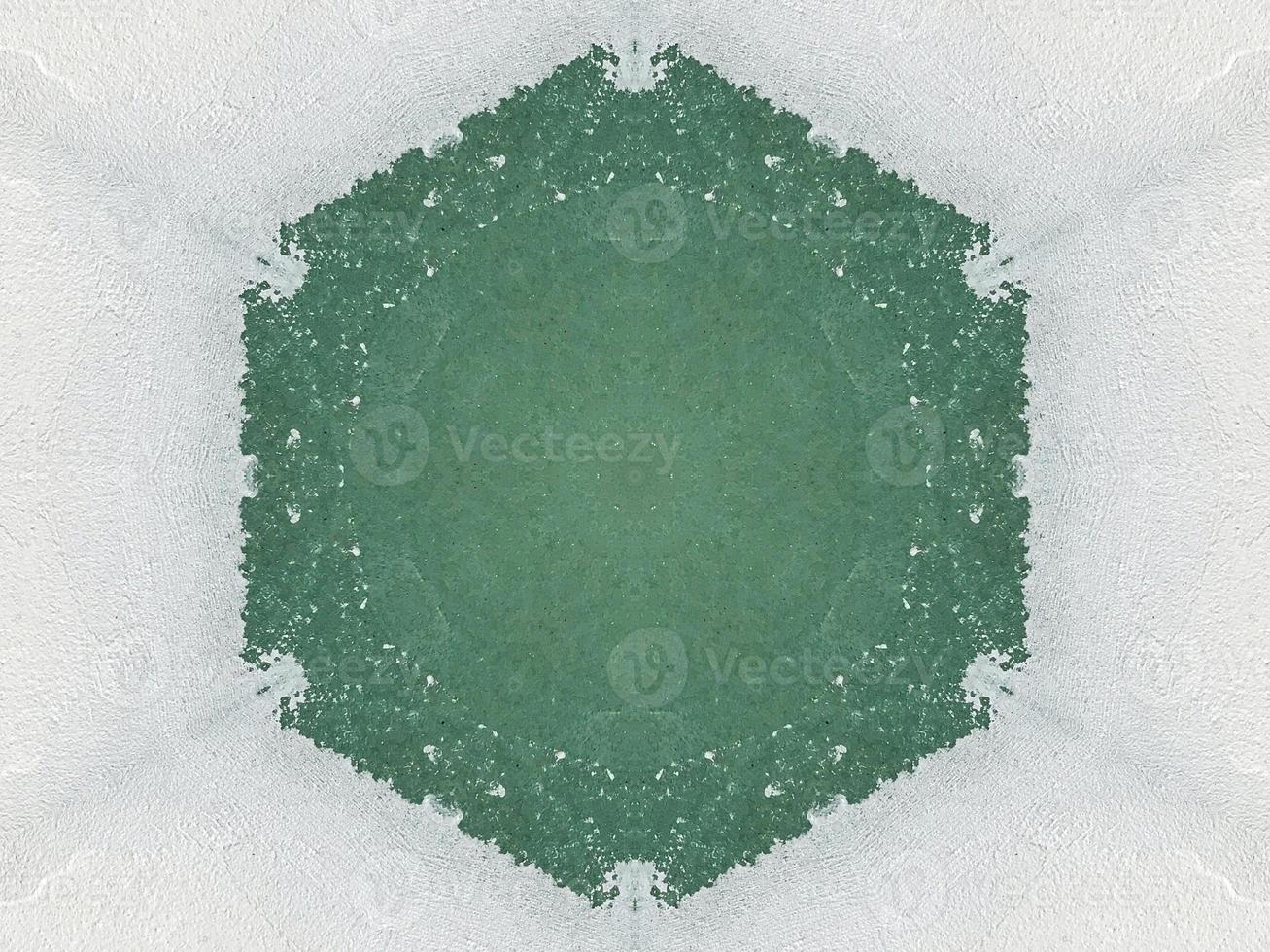 Green watercolor on the wall kaleidoscope background with abstract and unique pattern photo