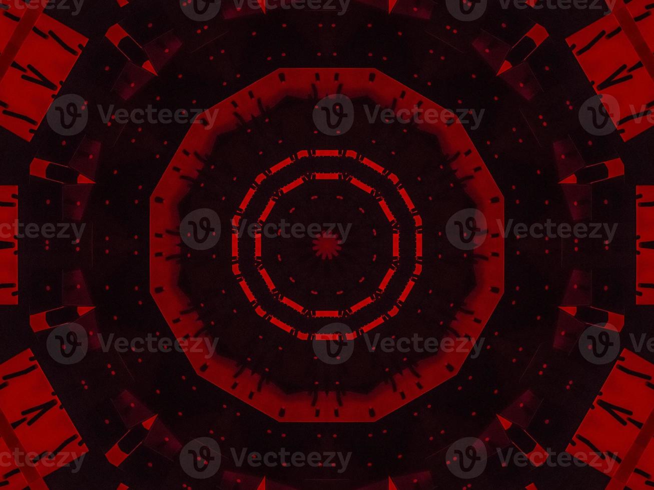 Dark red metallic kaleidoscope background. Abstract and symmetric pattern with horor vibes photo