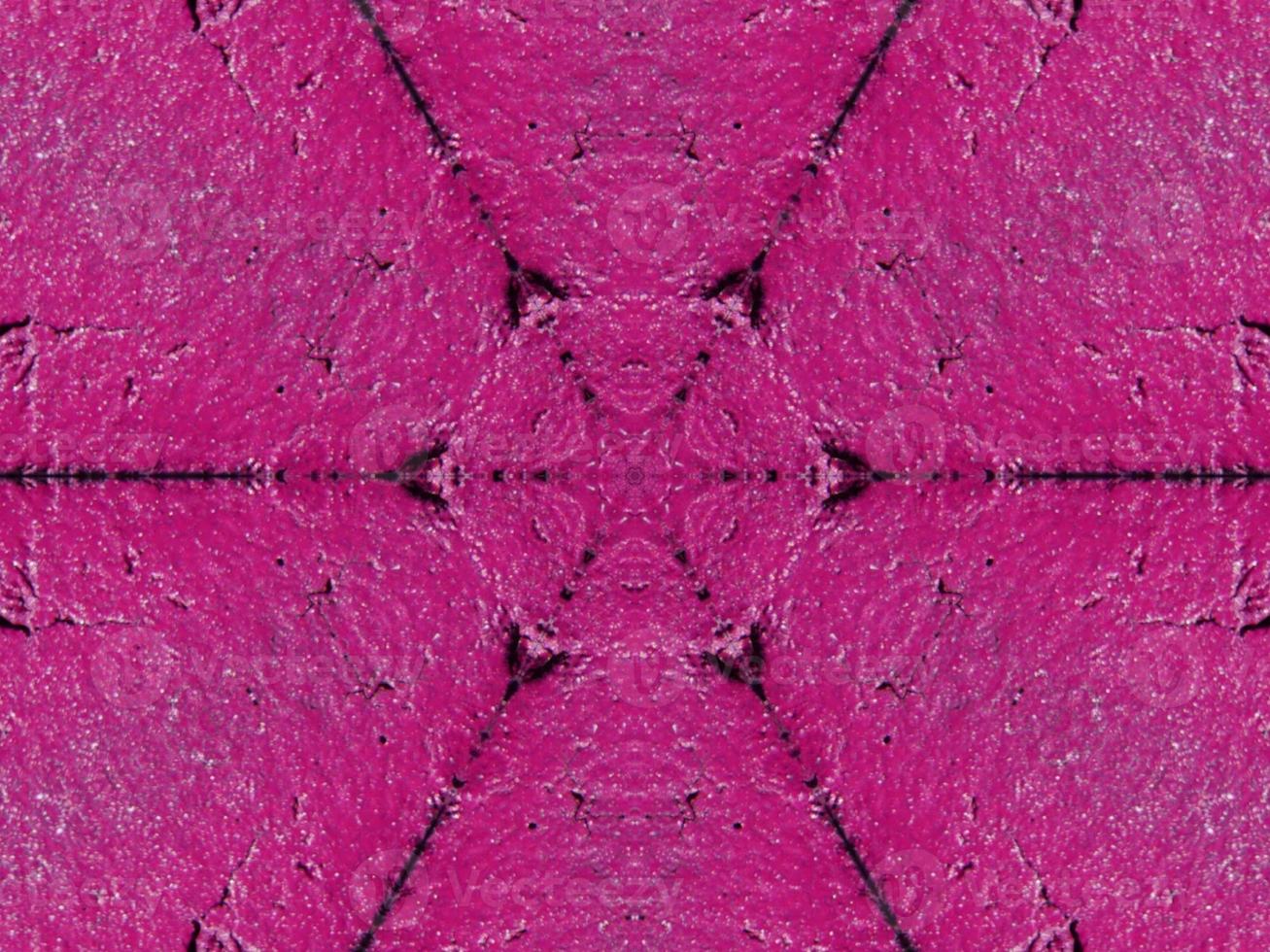 Magenta brick wall kaleidoscope pattern abstract unique symmetric and aesthetic background photo