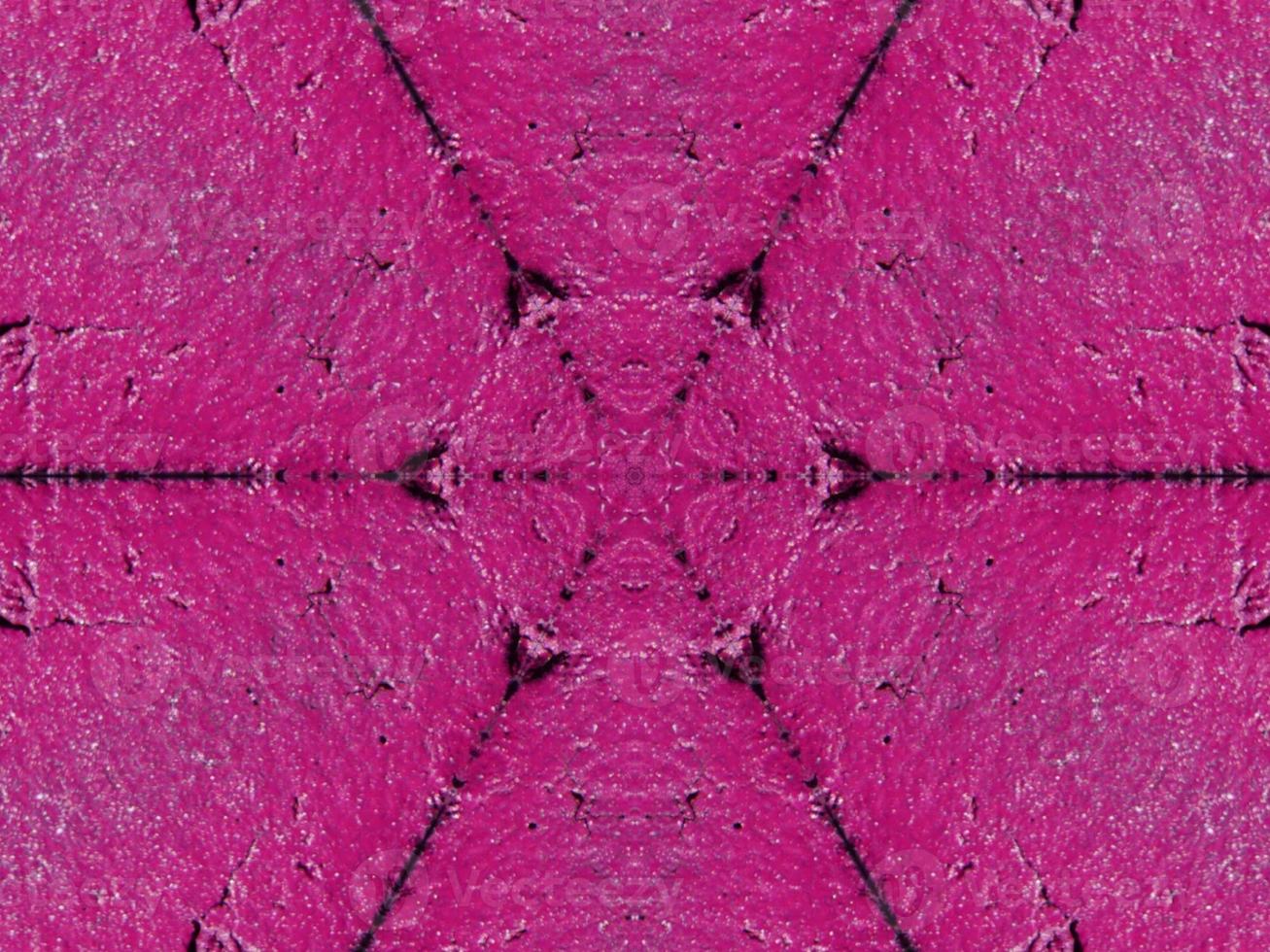 Magenta brick wall kaleidoscope pattern abstract unique symmetric and aesthetic background photo