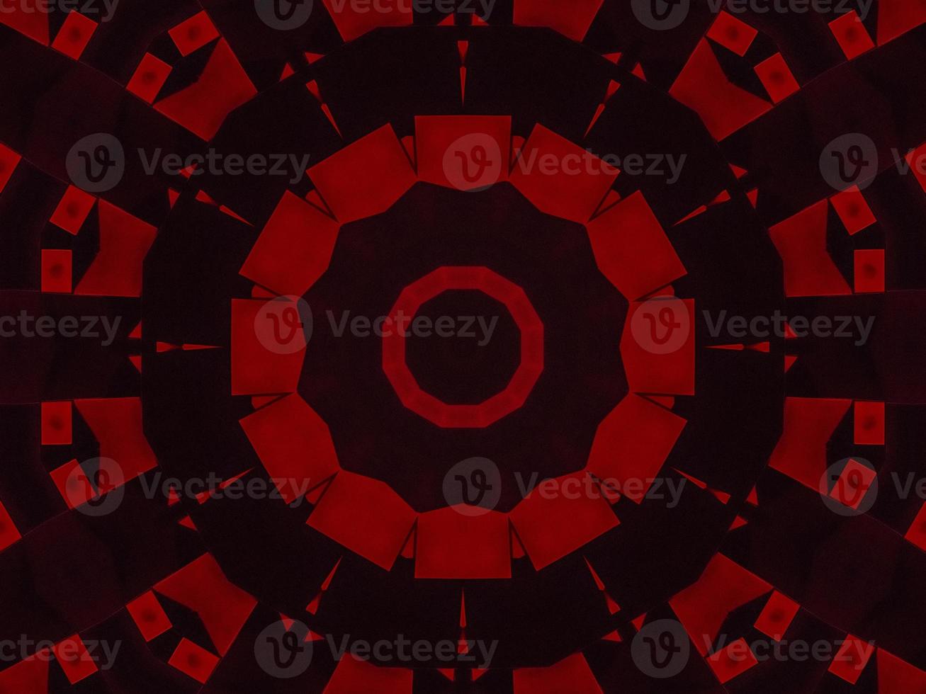 Dark red metallic kaleidoscope background. Abstract and symmetric pattern with horor vibes photo