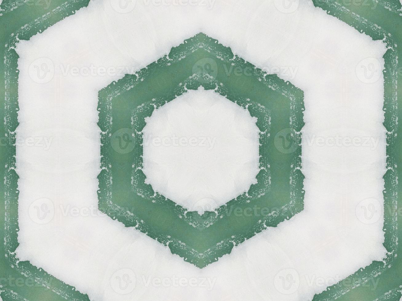 Green watercolor on the wall kaleidoscope background with abstract and unique pattern photo
