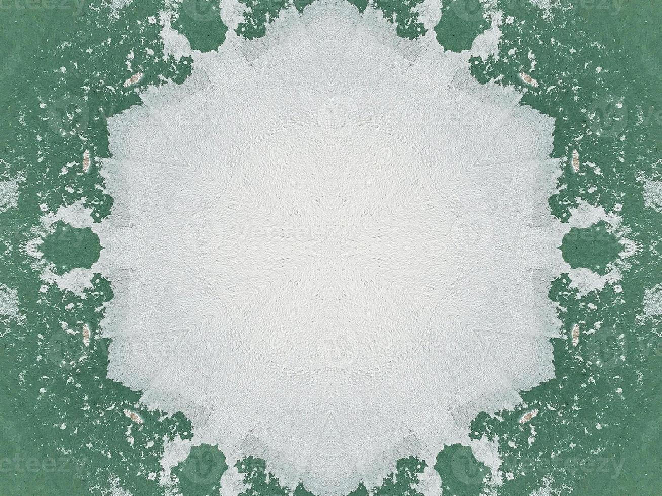 Green watercolor on the wall kaleidoscope background with abstract and unique pattern photo