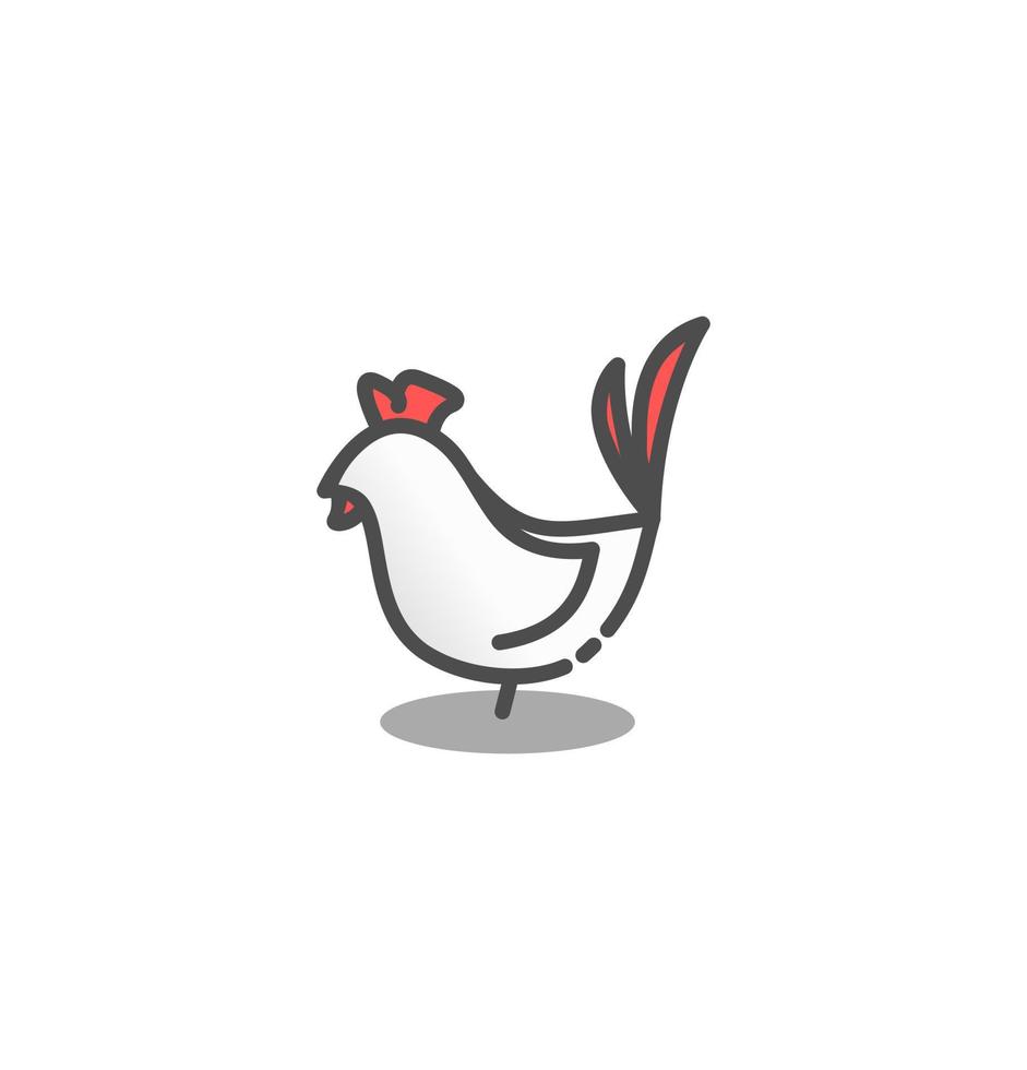 plantilla de logotipo de ilustración de vector de icono de pollo para muchos propósitos. aislado sobre fondo blanco.