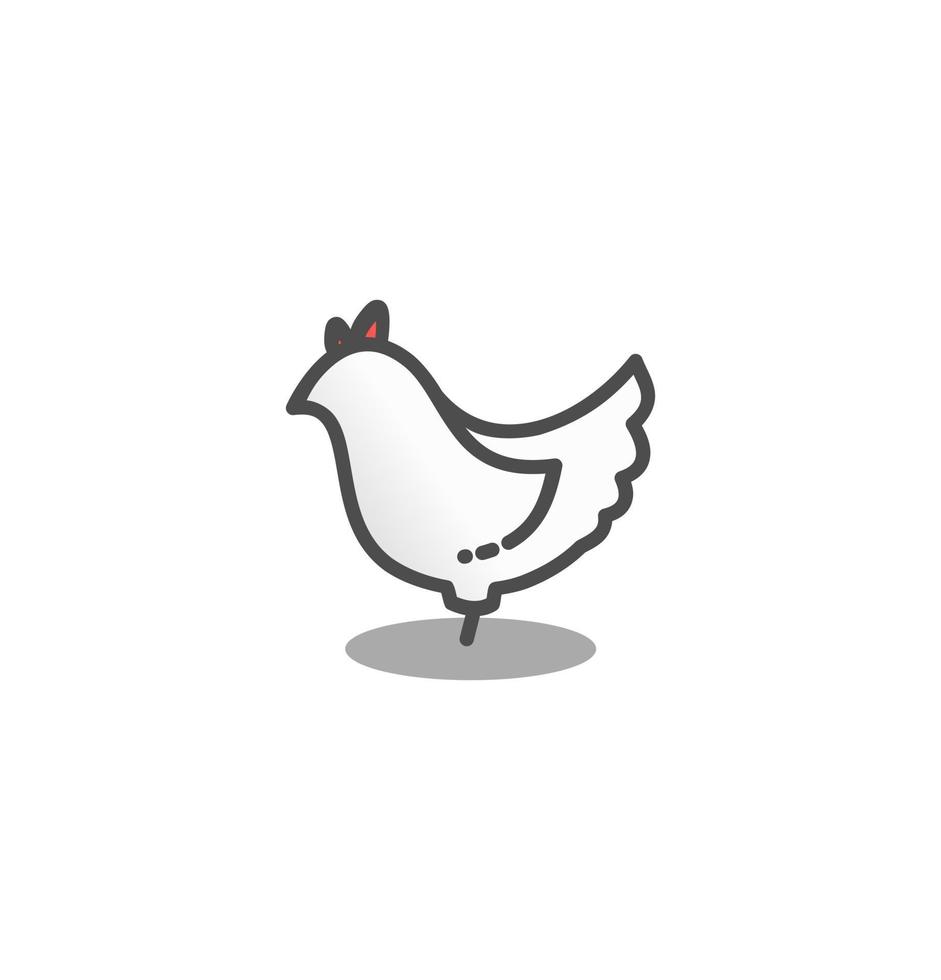 plantilla de logotipo de ilustración de vector de icono de pollo para muchos propósitos. aislado sobre fondo blanco.