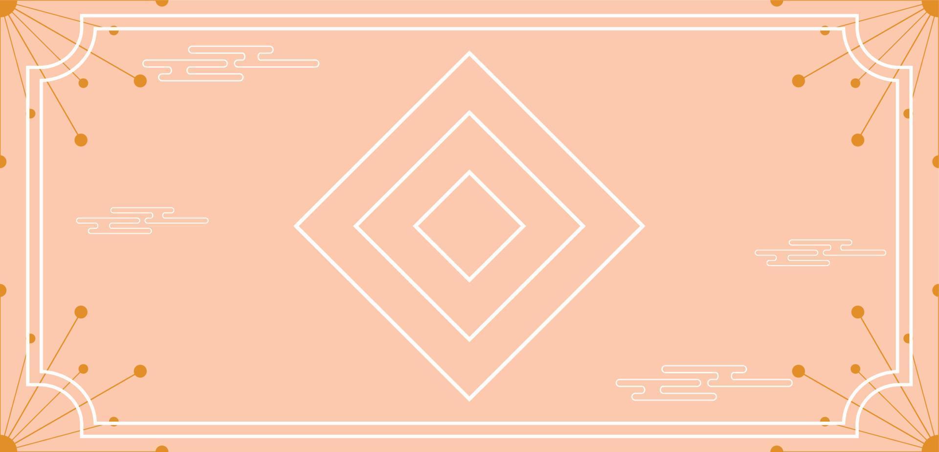 Chinese japanese background frame template vector
