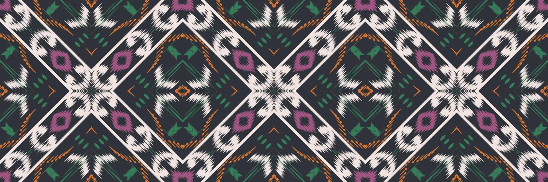 Ikat floral batik textile seamless pattern digital vector design for Print saree Kurti Borneo Fabric border brush symbols swatches stylish