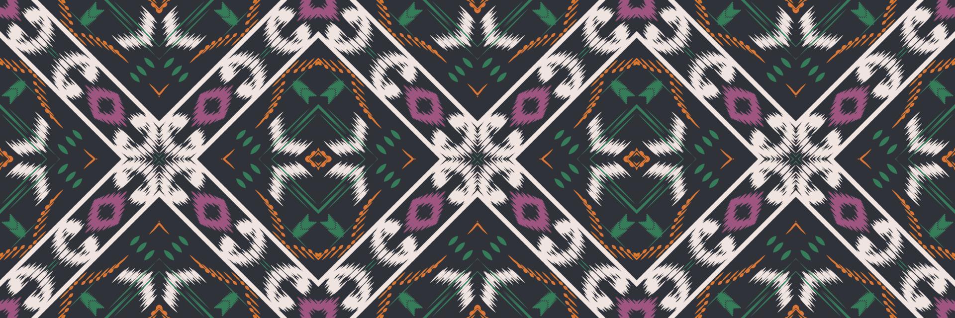 ikat floral batik textil patrón sin costuras diseño vectorial digital para imprimir saree kurti borneo borde de tela símbolos de pincel muestras con estilo vector