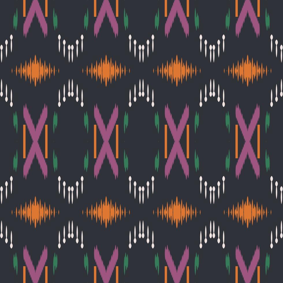 Motif ikat floral seamless pattern digital vector design for Print saree Kurti Borneo Fabric border brush symbols swatches designer