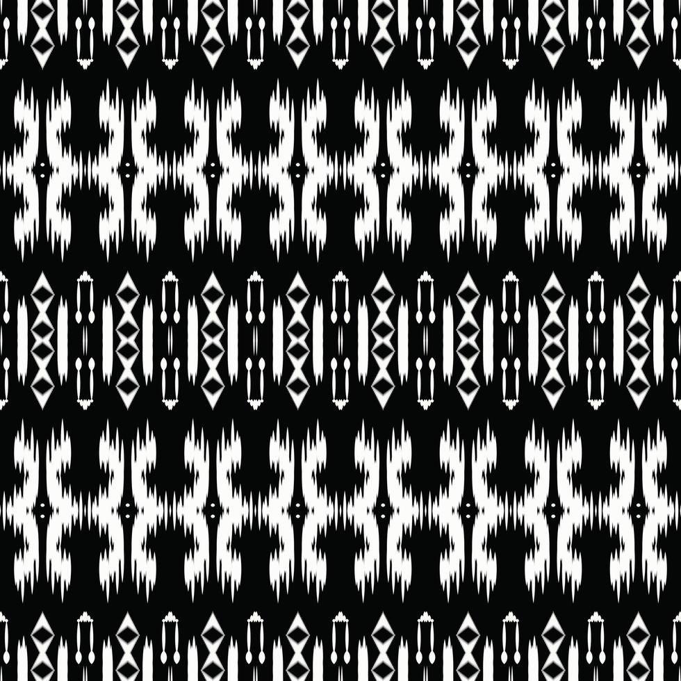 Motif ikat flowers seamless pattern digital vector design for Print saree Kurti Borneo Fabric border brush symbols swatches designer