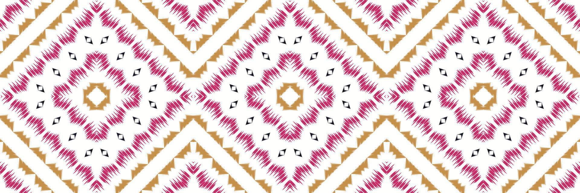 Batik Textile ikat flowers seamless pattern digital vector design for Print saree Kurti Borneo Fabric border brush symbols swatches party wear