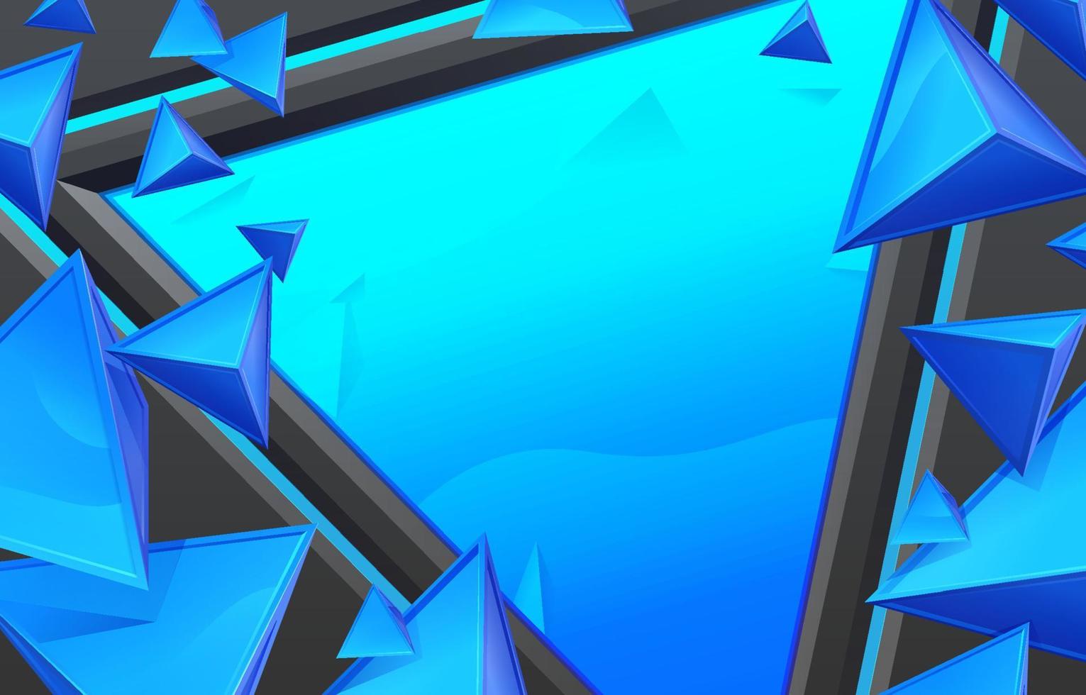 fondo abstracto triangular con colores azul y negro vector
