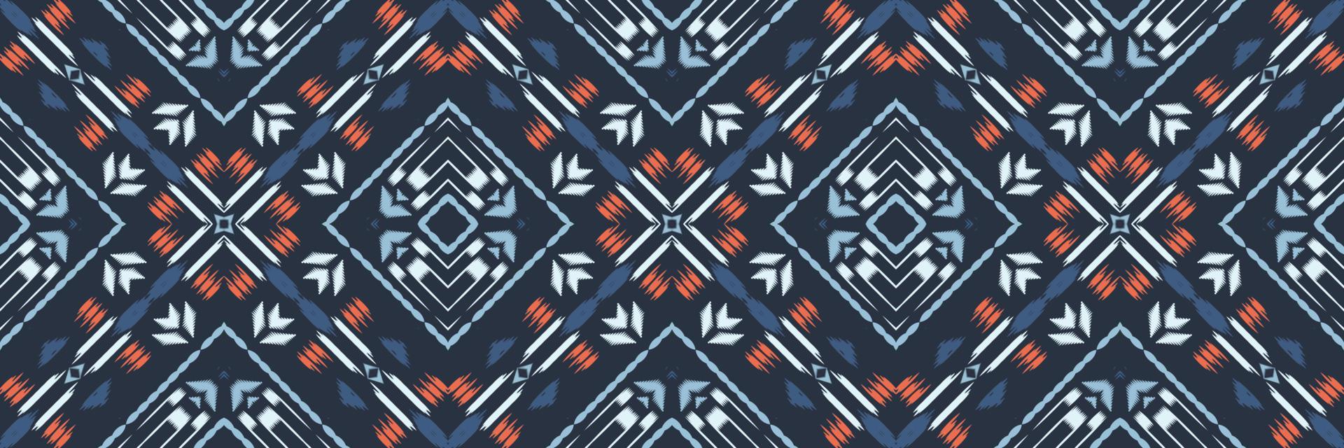Ikat prints batik textile seamless pattern digital vector design for Print saree Kurti Borneo Fabric border brush symbols swatches party wear
